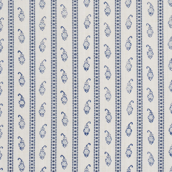 Eddie Woven Hand Block Print Blue 182020 by Schumacher Fabric Rita Konig 3.62" - Fabric Carolina -