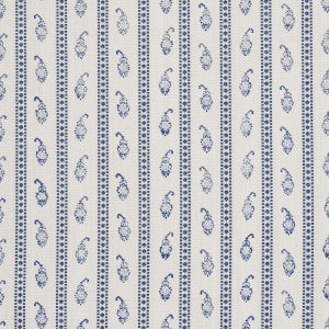 Eddie Woven Hand Block Print Blue 182020 by Schumacher Fabric