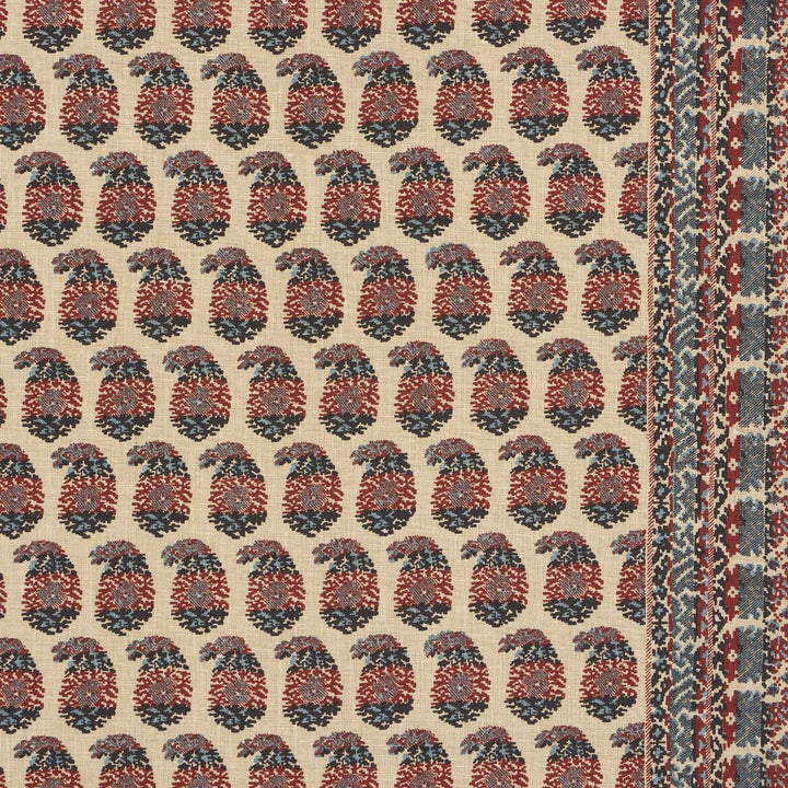 Terry Red & Navy 182061 by Schumacher Designer Fabric Rita Konig 54.0" - Swanky Fabrics -