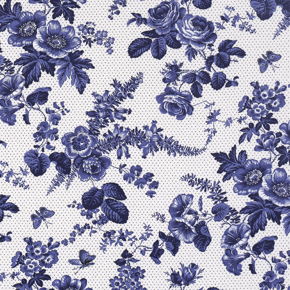 Sibyl Chintz Blue 182082 by Schumacher Fabric Rita Konig 13.5" - Fabric Carolina -
