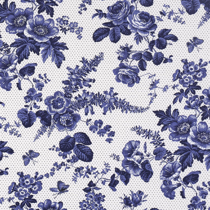 Sibyl Chintz Blue 182082 by Schumacher Fabric Rita Konig 13.5" - Fabric Carolina -