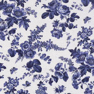 Sibyl Chintz Blue 182082 by Schumacher Fabric
