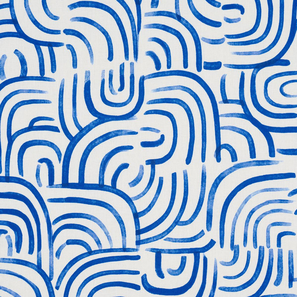 New Beat Bright Blue 182360 by Schumacher Designer Fabric Backdrop 26.0" - Swanky Fabrics -