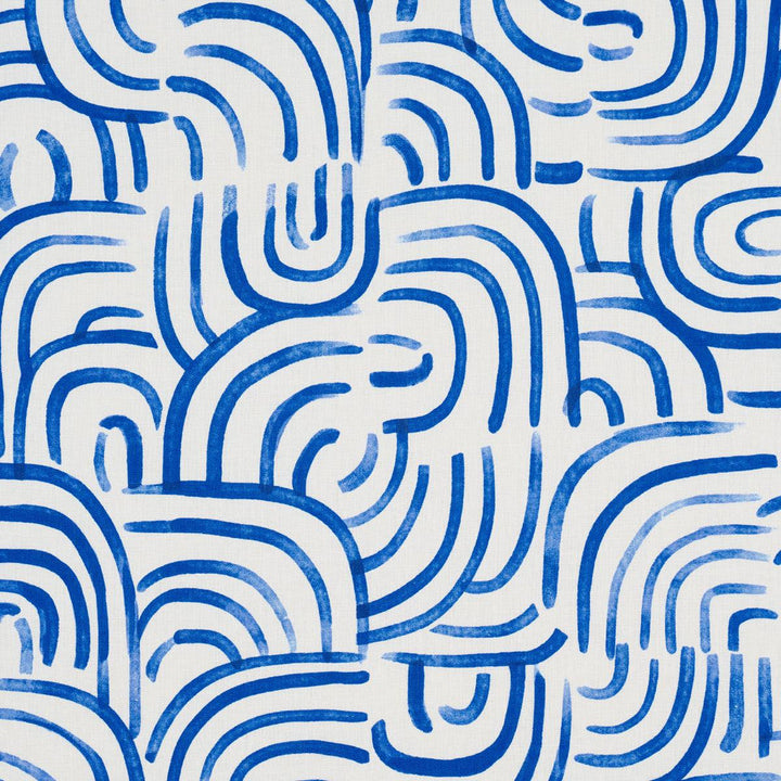 New Beat Bright Blue 182360 by Schumacher Designer Fabric Backdrop 26.0" - Swanky Fabrics -