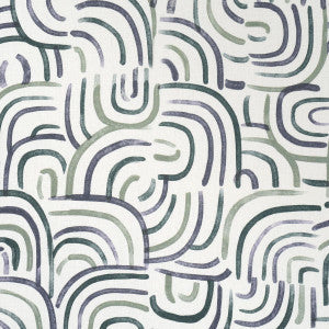 New Beat Blue & Green 182361 by Schumacher Fabric