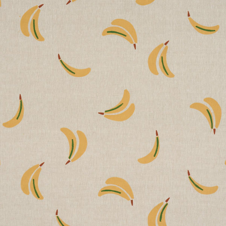 Banana Stand Hand Block Print Ochre And Green On Natural 182370 by Schumacher Fabric Caroline Z Hurley 34.0" - Fabric Carolina -