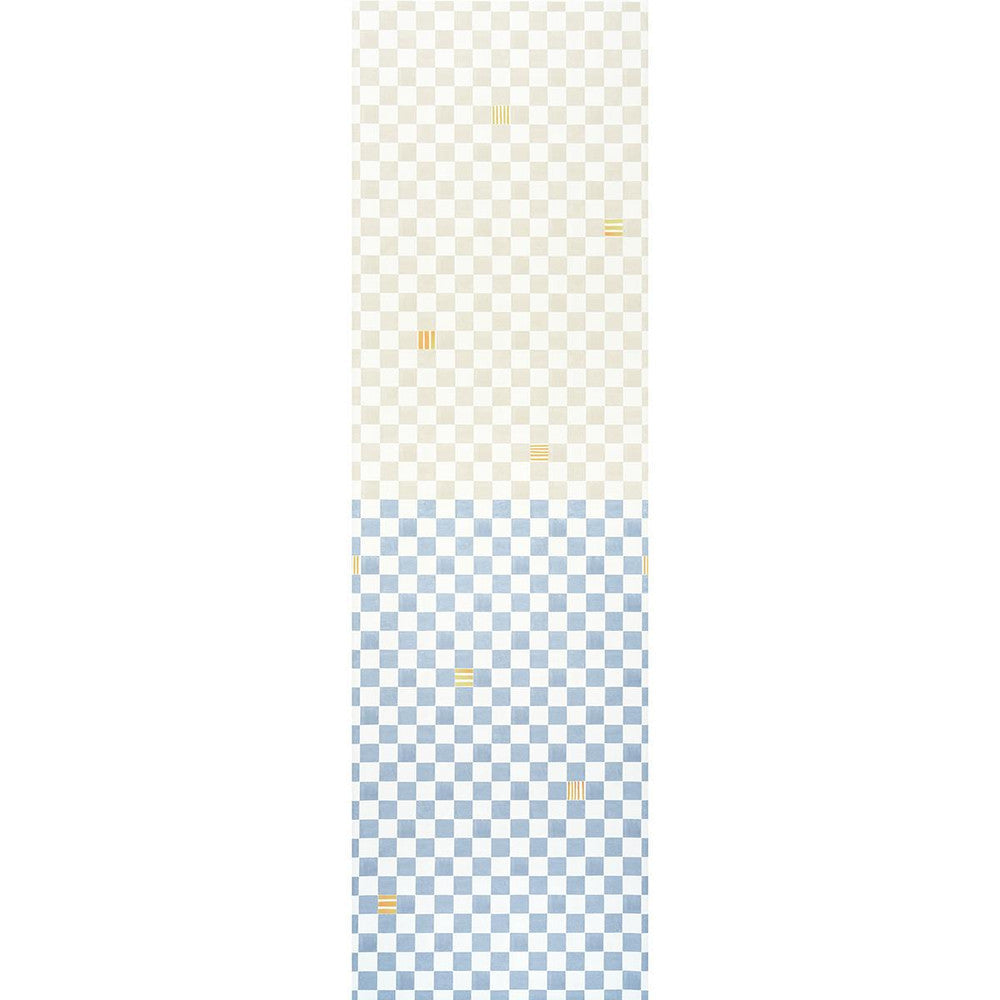Gambit Panel Sand & Soft Blue 5014264 by Schumacher Designer Wallpaper Backdrop 54.0" - Swanky Fabrics -