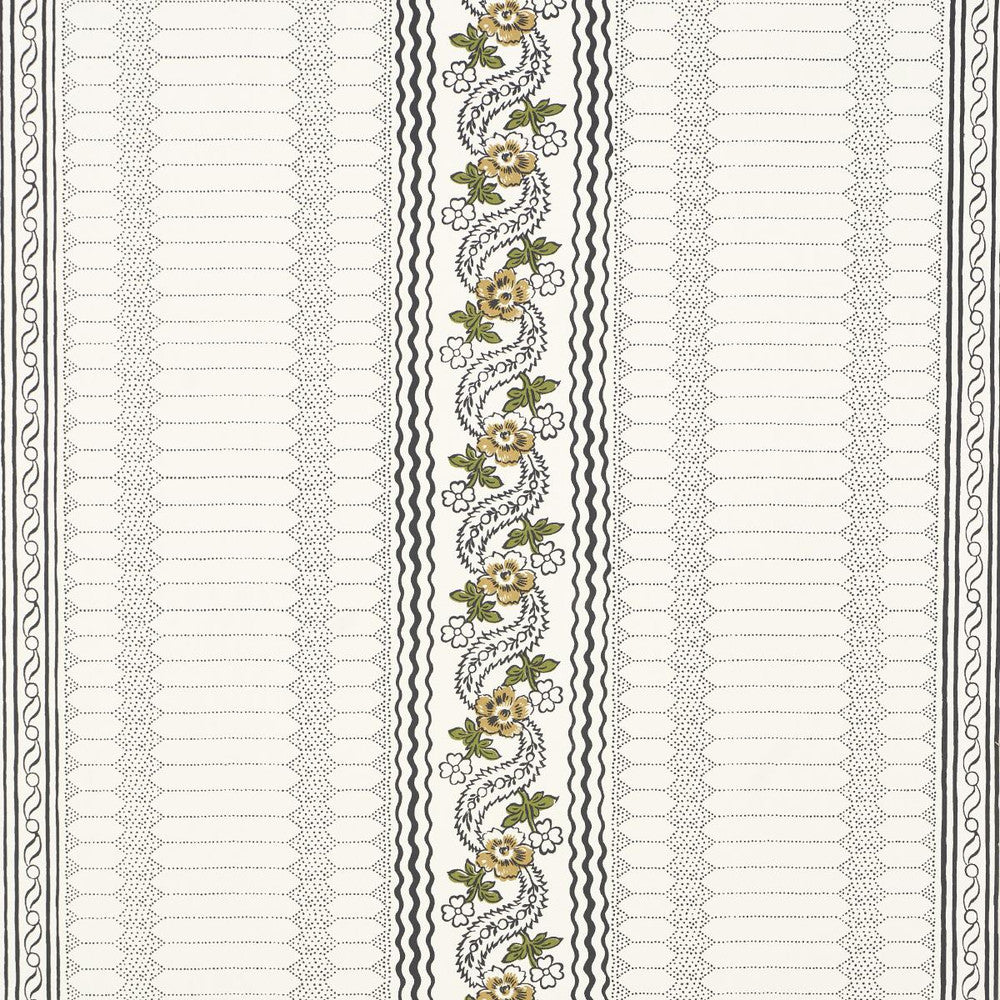 Serena Stripe Ochre 5015931 by Schumacher Designer Wallpaper Rita Konig 27.0" - Swanky Fabrics -