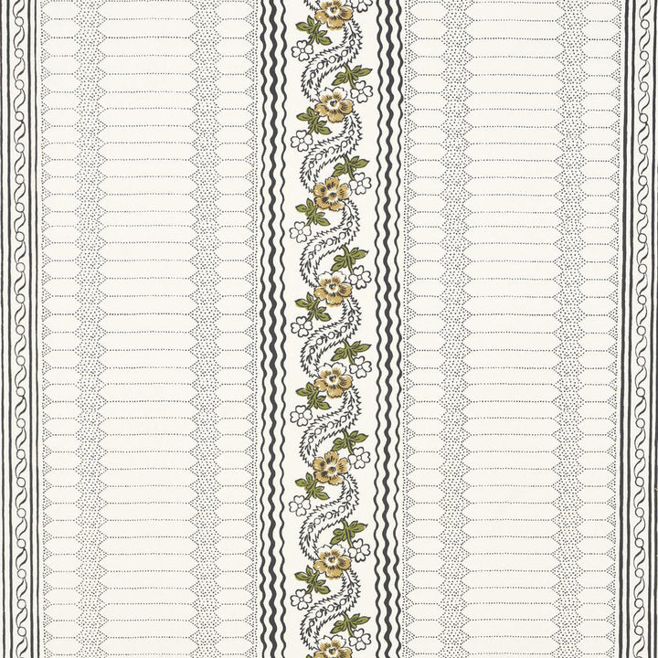 Serena Stripe Ochre 5015931 by Schumacher Designer Wallpaper Rita Konig 27.0" - Swanky Fabrics -