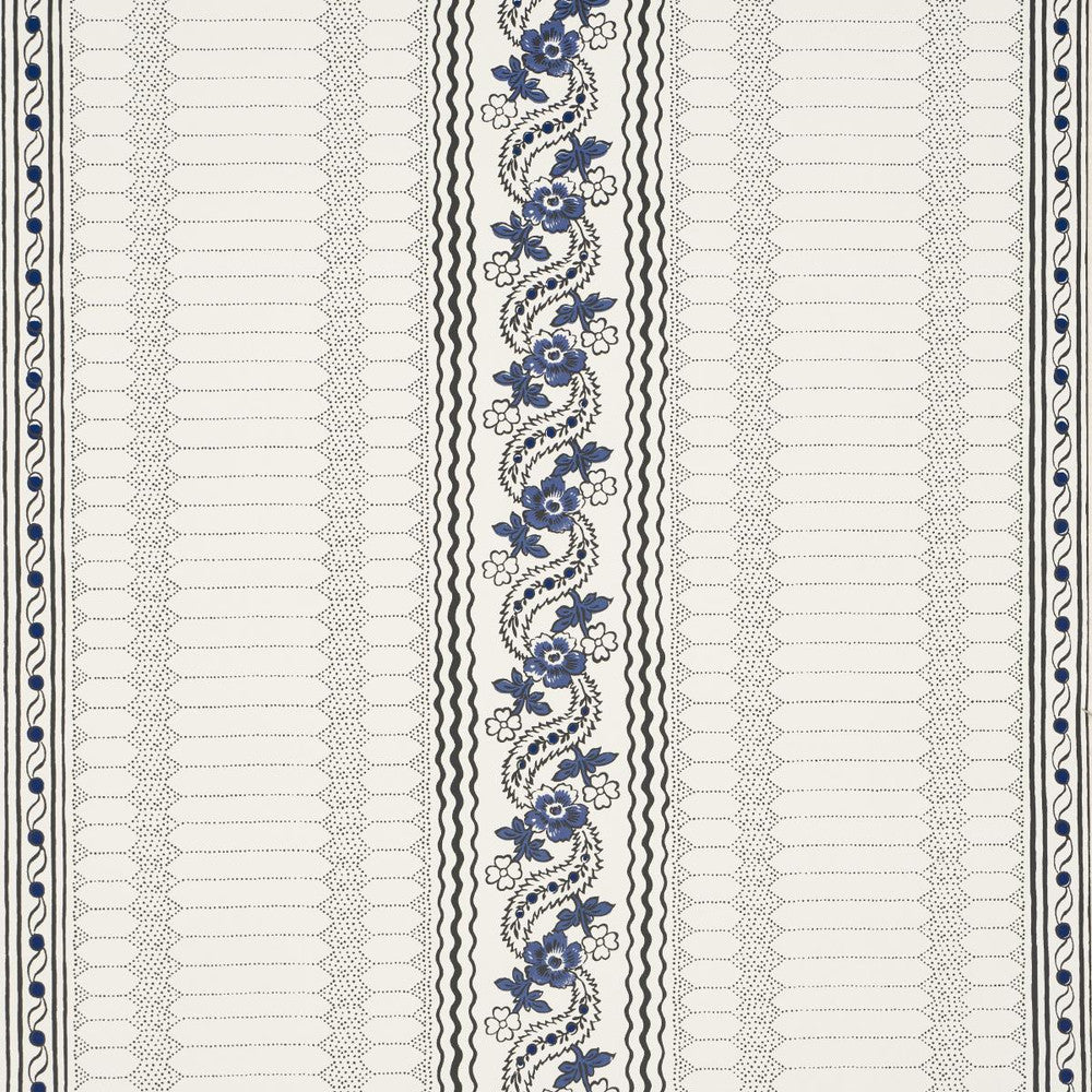 Serena Stripe Blue 5015930 by Schumacher Wallpaper Rita Konig 27.0" - Fabric Carolina -