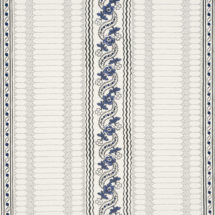 Serena Stripe Blue 5015930 by Schumacher Wallpaper Rita Konig 27.0" - Fabric Carolina -