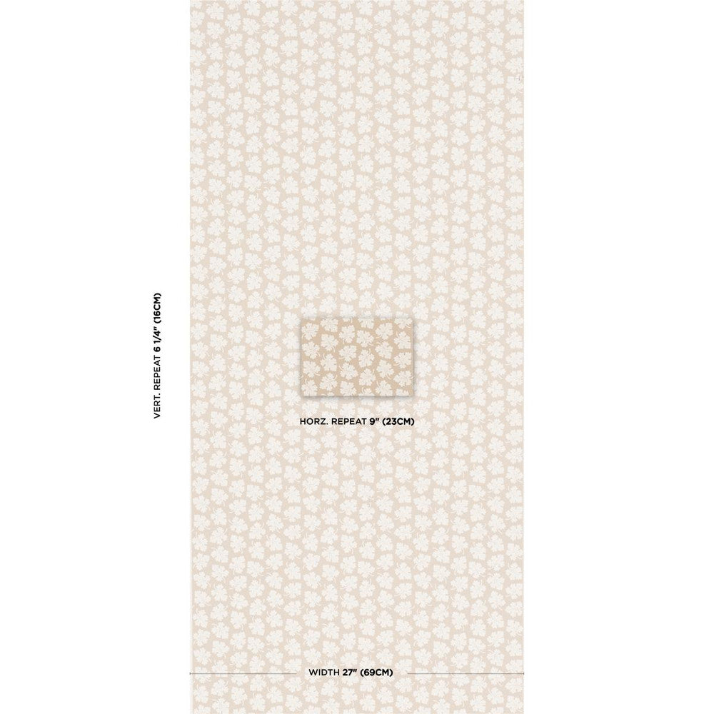 Olive Neutral 5015921 by Schumacher Wallpaper Rita Konig 9.0" - Fabric Carolina -
