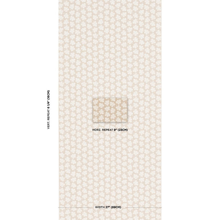 Olive Neutral 5015921 by Schumacher Wallpaper Rita Konig 9.0" - Fabric Carolina -