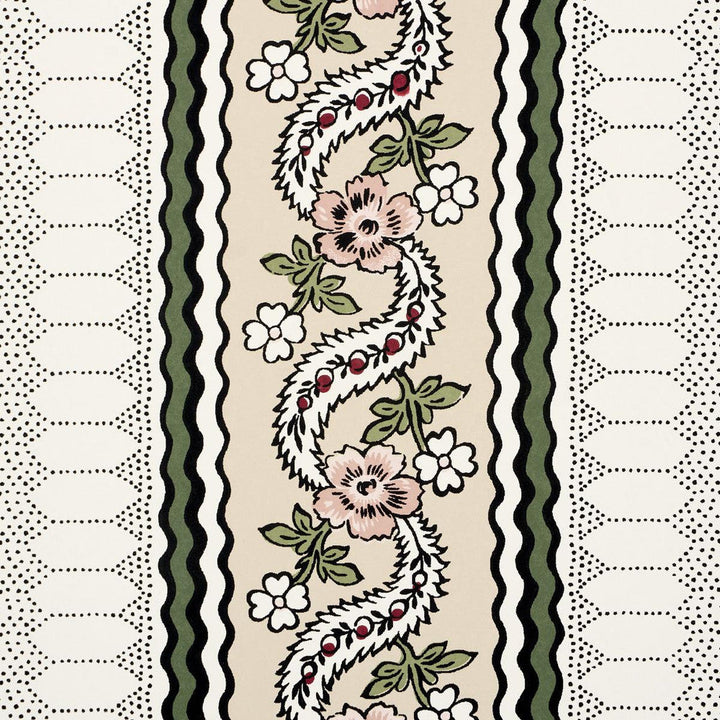 Serena Stripe Rose 5015932 by Schumacher Designer Wallpaper Rita Konig 27.0" - Swanky Fabrics -
