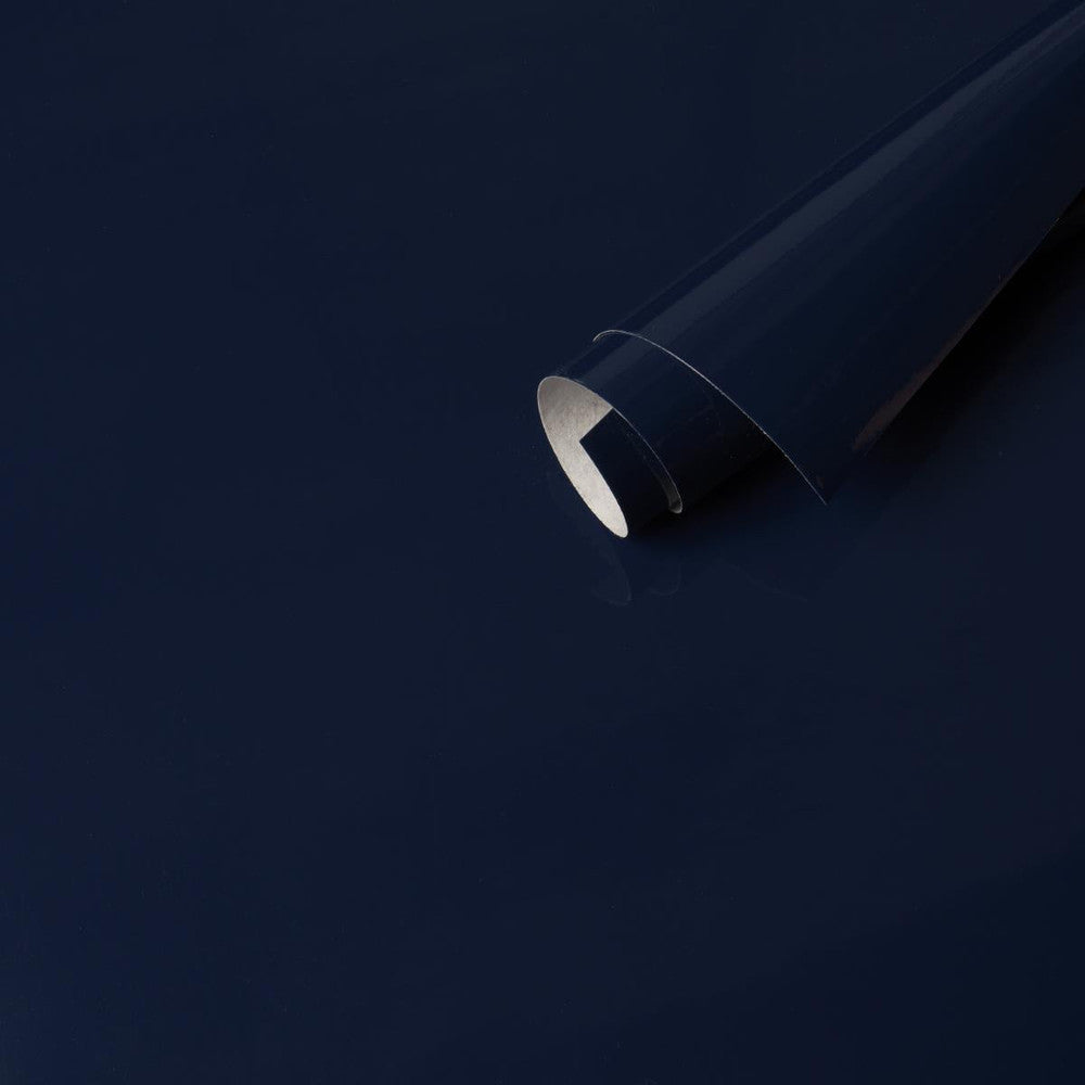 Ace Faux Lacquer Performance Vinyl Navy 5015941 by Schumacher Wallpaper Perfect Basics: Vinyl Wallcovering - Fabric Carolina -