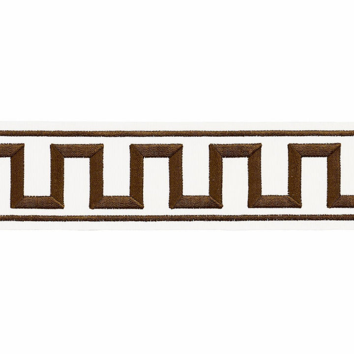 Greek Key Embroidered Tape Brown 70808 by Schumacher Trim Perennial Favorite Trims 1.75" - Fabric Carolina -