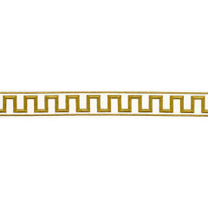 Greek Key Embroidered Tape Gold 70813 by Schumacher Trim
