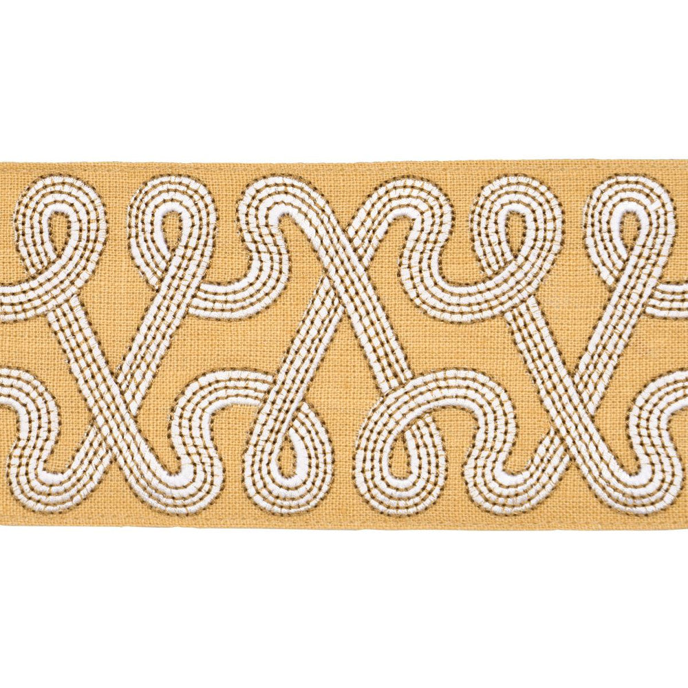 Freeform Embroidered Tape Maize 76735 by Schumacher Trim Perennial Favorite Trims 3.88" - Fabric Carolina -