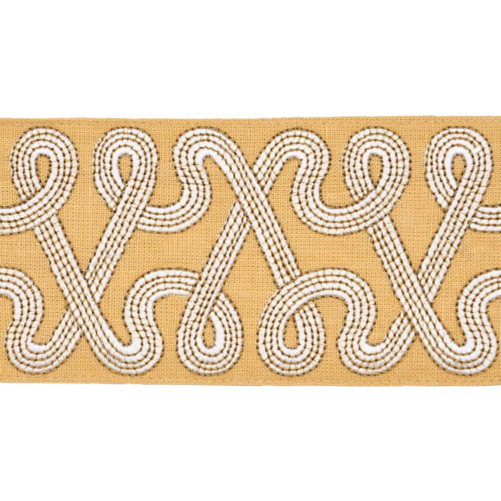 Freeform Embroidered Tape Maize 76735 by Schumacher Trim Perennial Favorite Trims 3.88" - Fabric Carolina -