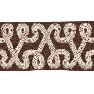 Freeform Embroidered Tape Chocolate 76736 by Schumacher Trim