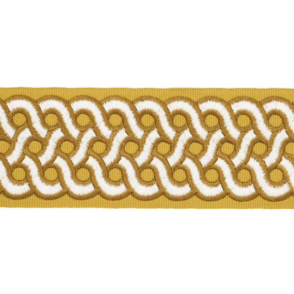 Mandeville Tape Goldenrod 77156 by Schumacher Trim Perennial Favorite Trims 2.5" - Fabric Carolina -