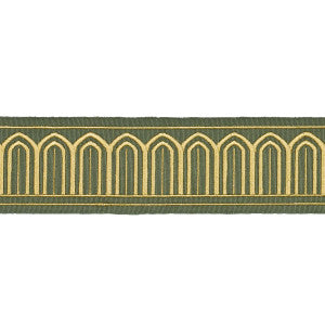 Arches Embroidered Tape Medium Olive 81152 by Schumacher Trim