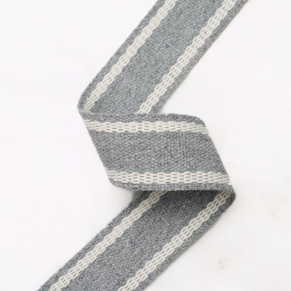 Sullivan Tape Narrow Indoor/Outdoor Grey 83671 by Schumacher Designer Trim Perennial Favorite Trims - Swanky Fabrics -