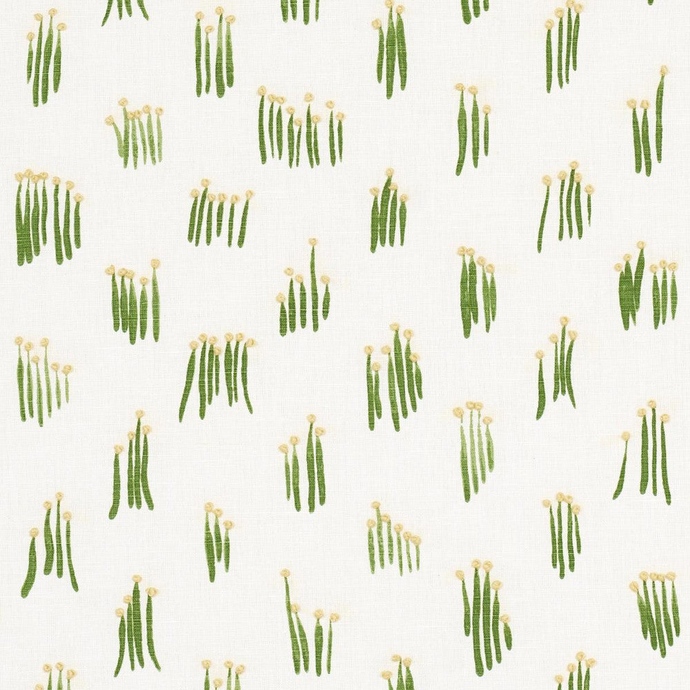 Meadow Button Hand Embroidery Yellow 84390 by Schumacher Fabric Studio Bon 18.0" - Fabric Carolina -