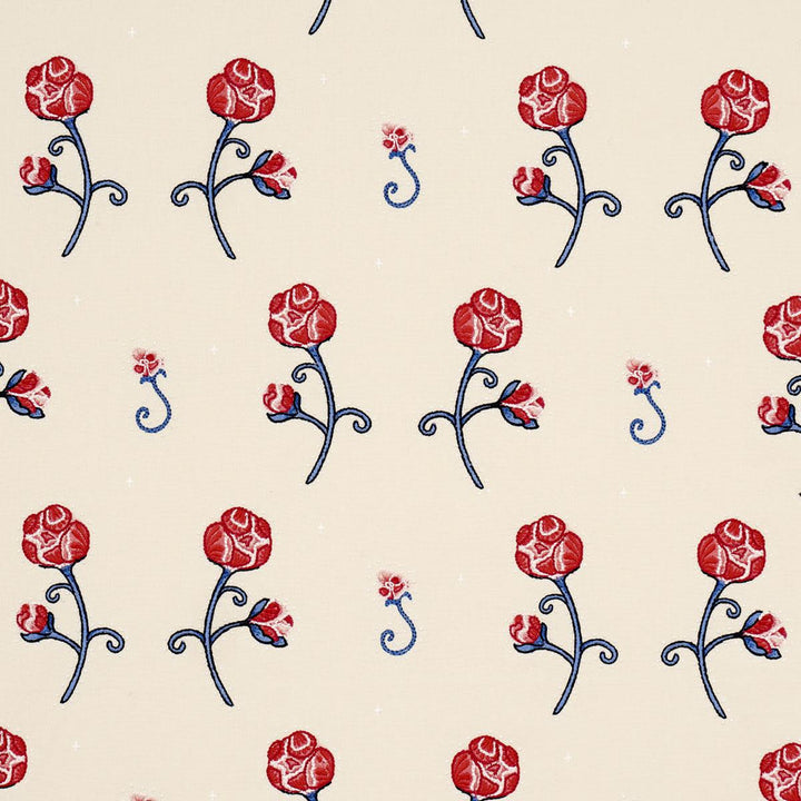 Rhinestone Cowboy Embroidery Poppy 84550 by Schumacher Fabric Backdrop 16.5" - Fabric Carolina -