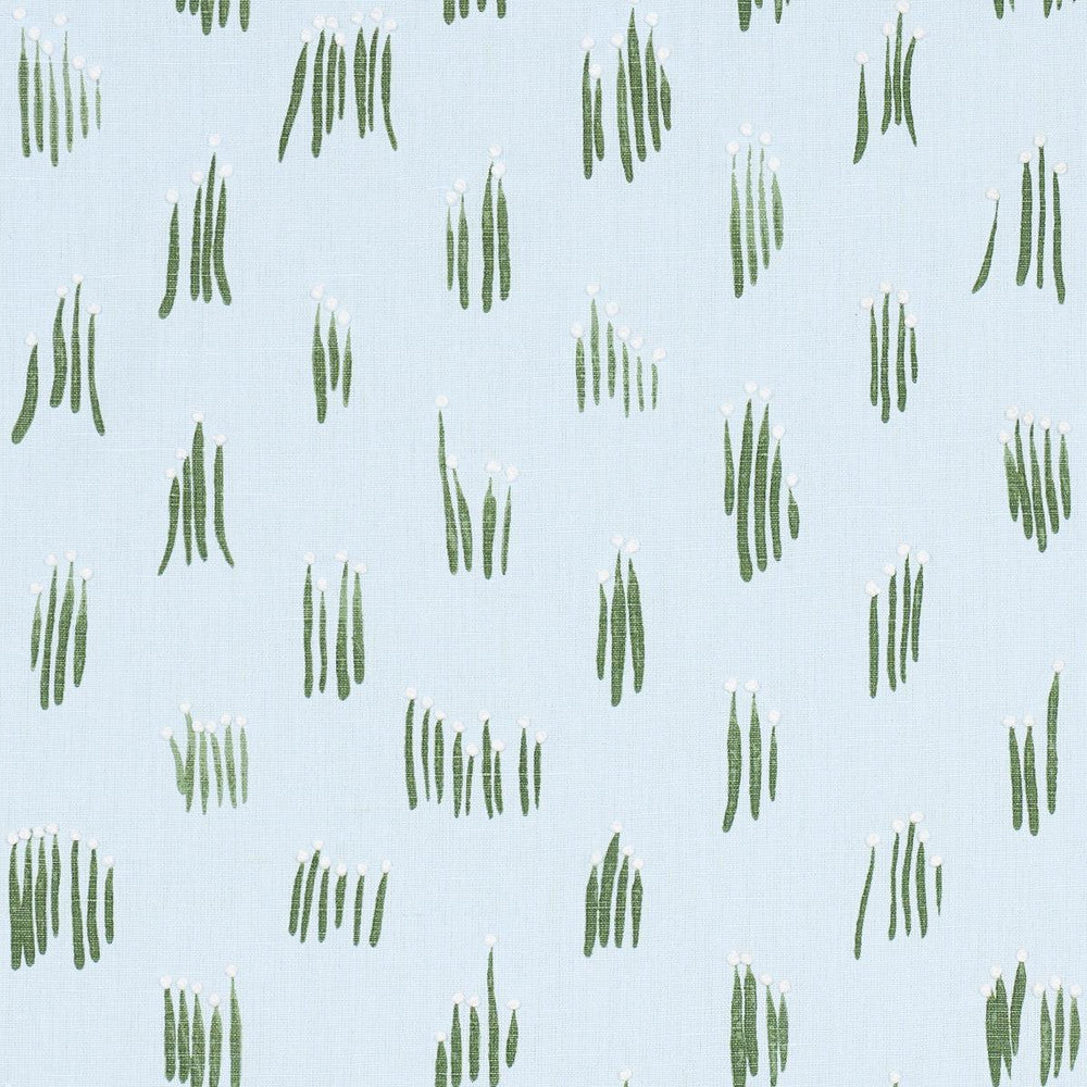 Meadow Button Hand Embroidery Blue 84392 by Schumacher Fabric Studio Bon 18.0" - Fabric Carolina -