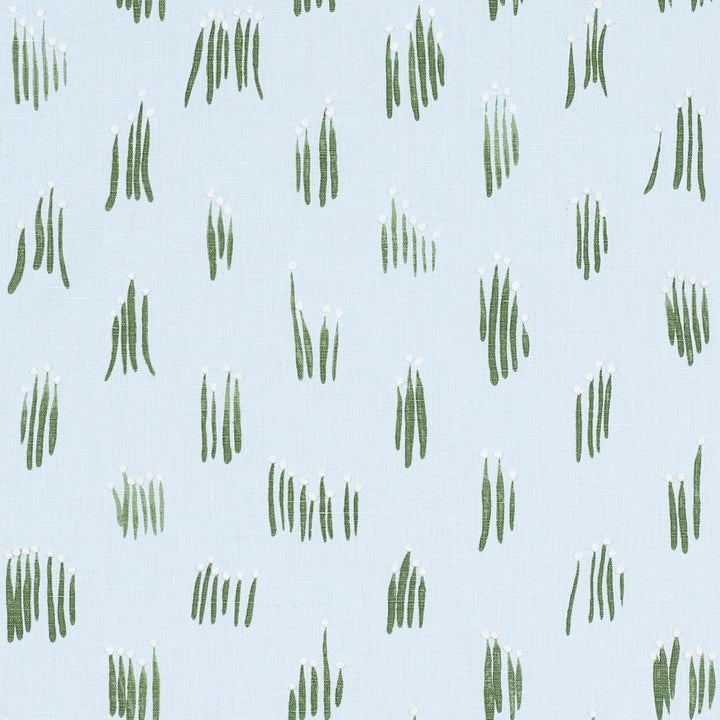 Meadow Button Hand Embroidery Blue 84392 by Schumacher Fabric Studio Bon 18.0" - Fabric Carolina -