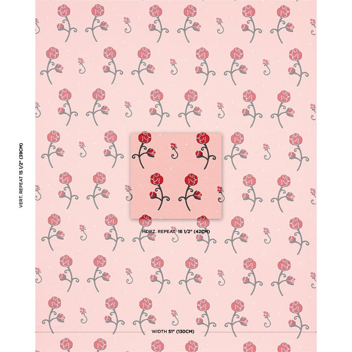 Rhinestone Cowboy Embroidery Pink 84552 by Schumacher Designer Fabric Backdrop 16.5" - Swanky Fabrics -