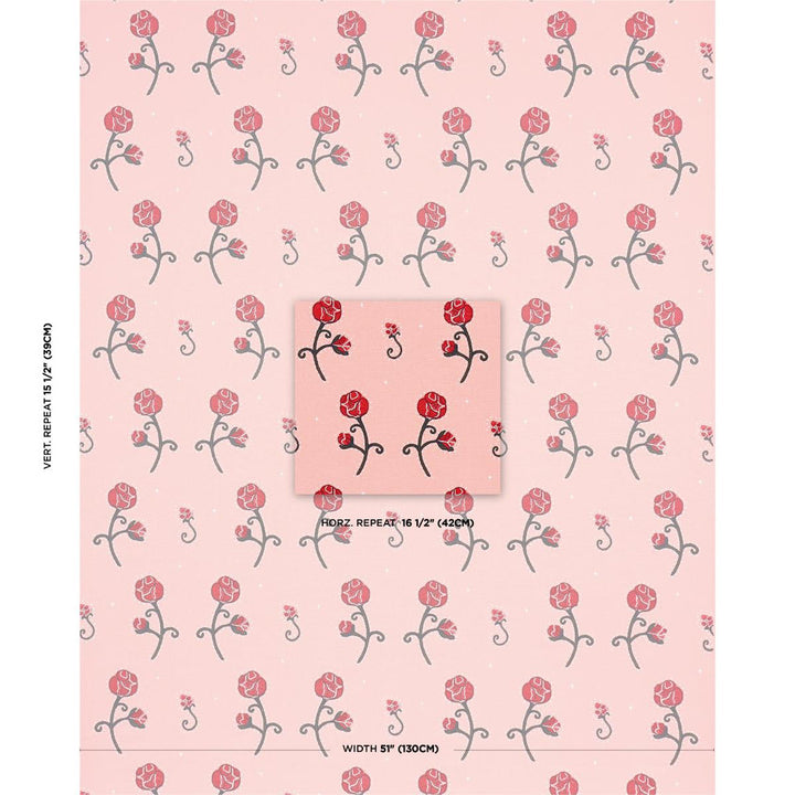 Rhinestone Cowboy Embroidery Pink 84552 by Schumacher Fabric Backdrop 16.5" - Fabric Carolina -
