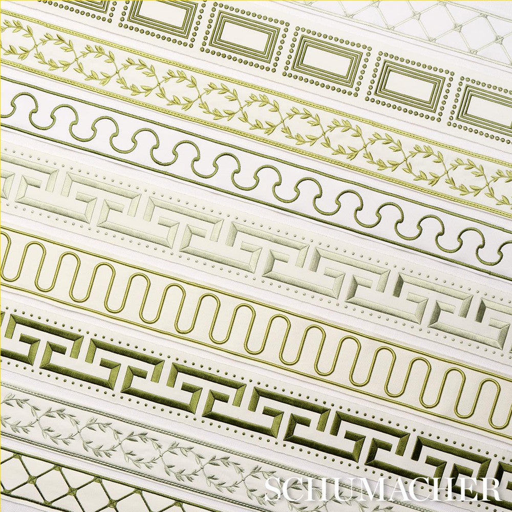 Margo Fret Green 84582 by Schumacher Trim Paloma Contreras Trims 3.0" - Fabric Carolina -
