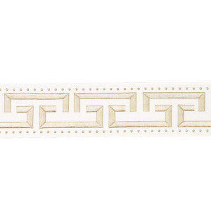 Margo Fret Ivory 84584 by Schumacher Trim