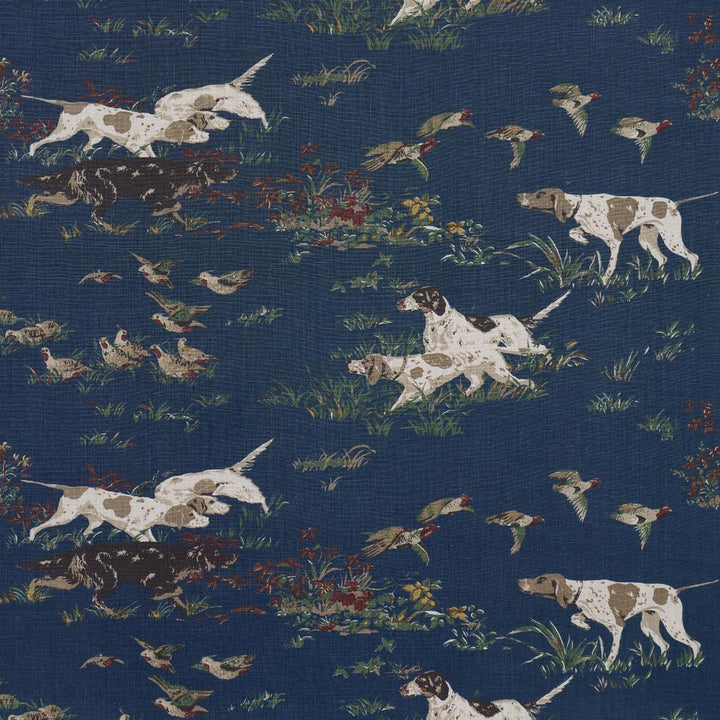 Pointers Indigo 175163 by Schumacher Fabric A Country Life 54.0" - Fabric Carolina -