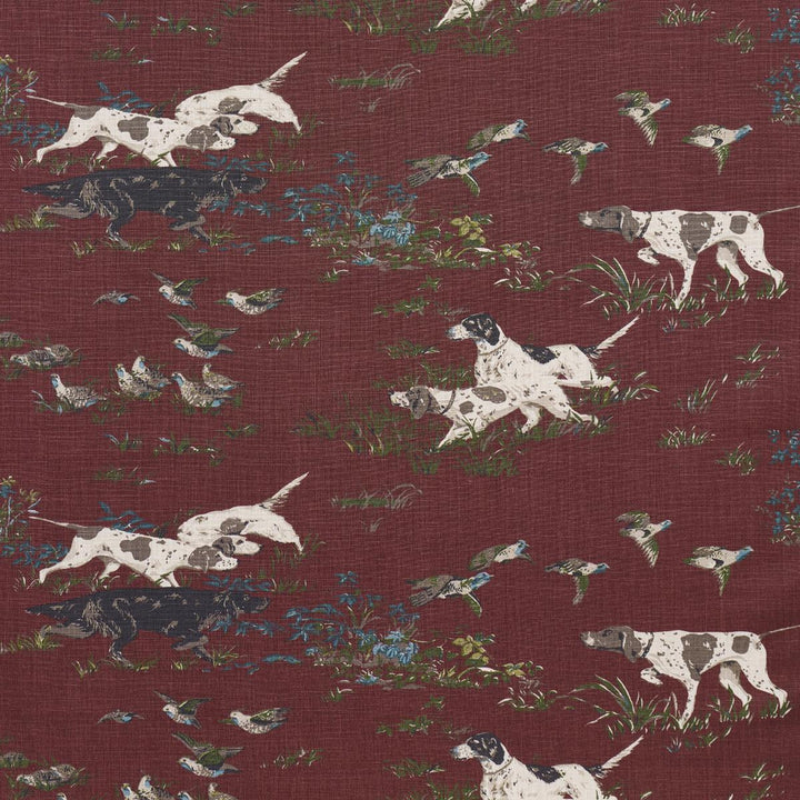 Pointers Burgundy 175165 by Schumacher Fabric A Country Life 54.0" - Fabric Carolina -