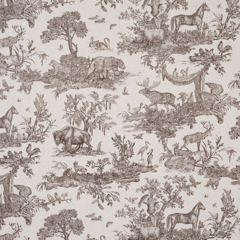 Western Toile Sepia 182271 by Schumacher Designer Fabric A Country Life 38.0" - Swanky Fabrics -
