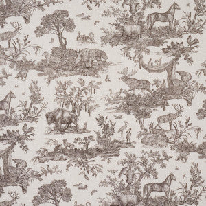 Western Toile Sepia 182271 by Schumacher Fabric