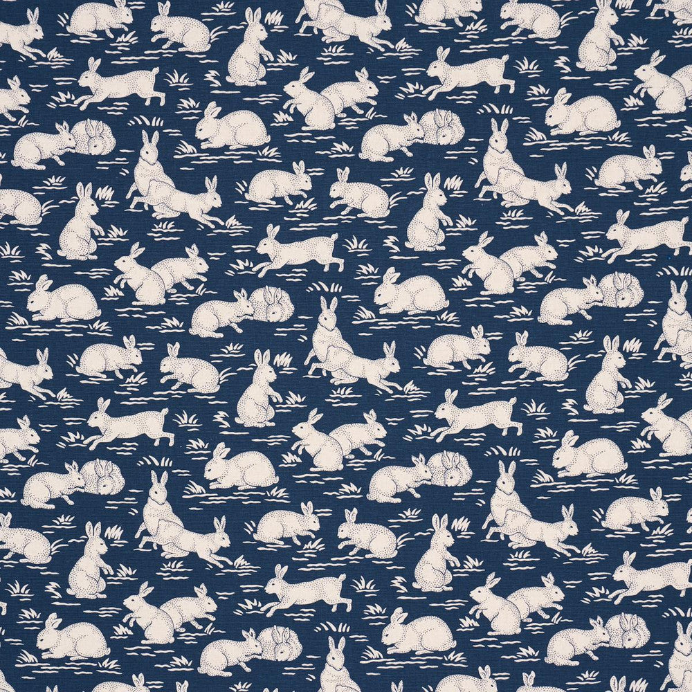Cottontails Indigo 182242 by Schumacher Fabric A Country Life 6.75" - Fabric Carolina -
