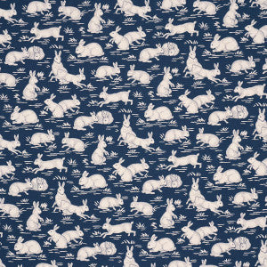 Cottontails Indigo 182242 by Schumacher Fabric