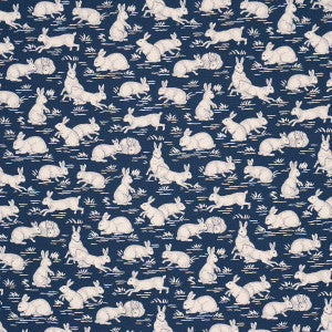 Cottontails Indigo 182242 by Schumacher Fabric
