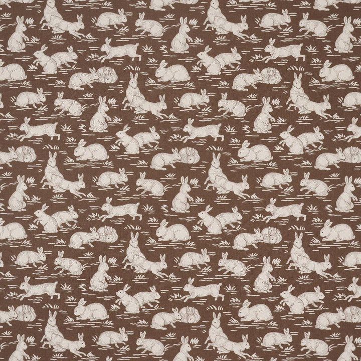 Cottontails Chestnut 182241 by Schumacher Designer Fabric A Country Life 6.75" - Swanky Fabrics -