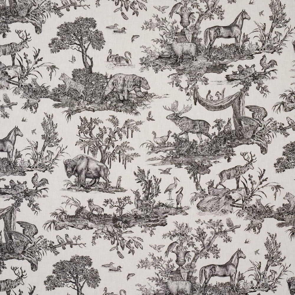Western Toile Carbon 182270 by Schumacher Fabric A Country Life 38.0" - Fabric Carolina -