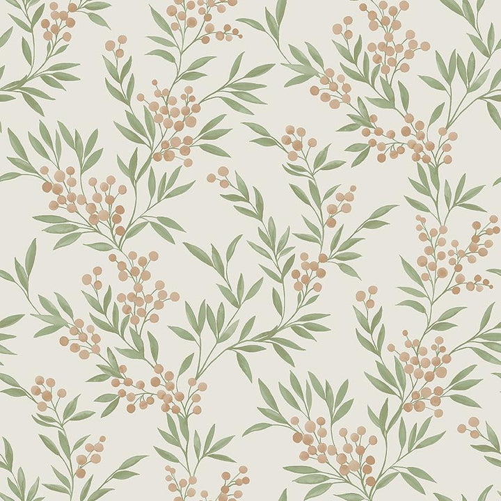 Forest Berries Leaf And Stone 4714 by Schumacher Wallpaper A Country Life 20.88" - Fabric Carolina -