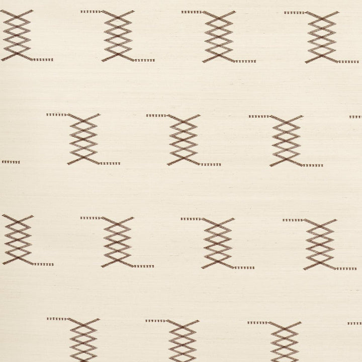 Kin Sisal Embroidery Hazel On Ivory 5015780 by Schumacher Designer Wallpaper Mesa - Swanky Fabrics -