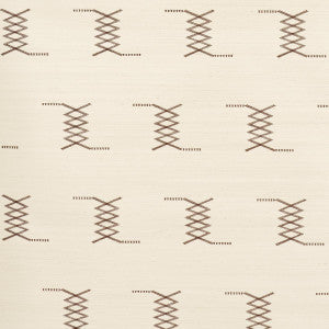 Kin Sisal Embroidery Hazel On Ivory 5015780 by Schumacher Wallpaper