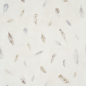 Woodland Feathers Pebble 5016060 by Schumacher Wallpaper