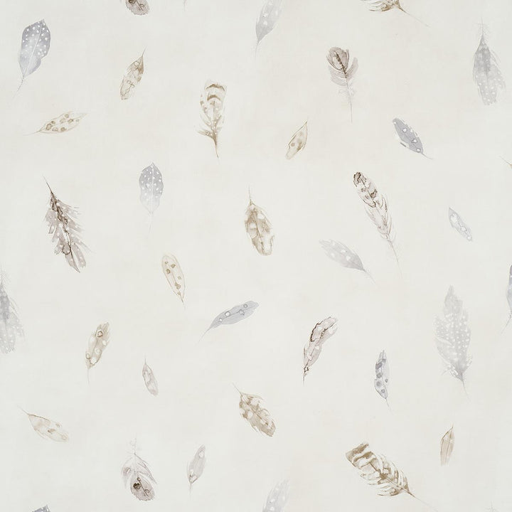 Woodland Feathers Pebble 5016060 by Schumacher Wallpaper A Country Life 27.0" - Fabric Carolina -
