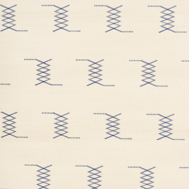 Kin Sisal Embroidery Ink On Ivory 5015781 by Schumacher Designer Wallpaper Mesa - Swanky Fabrics -